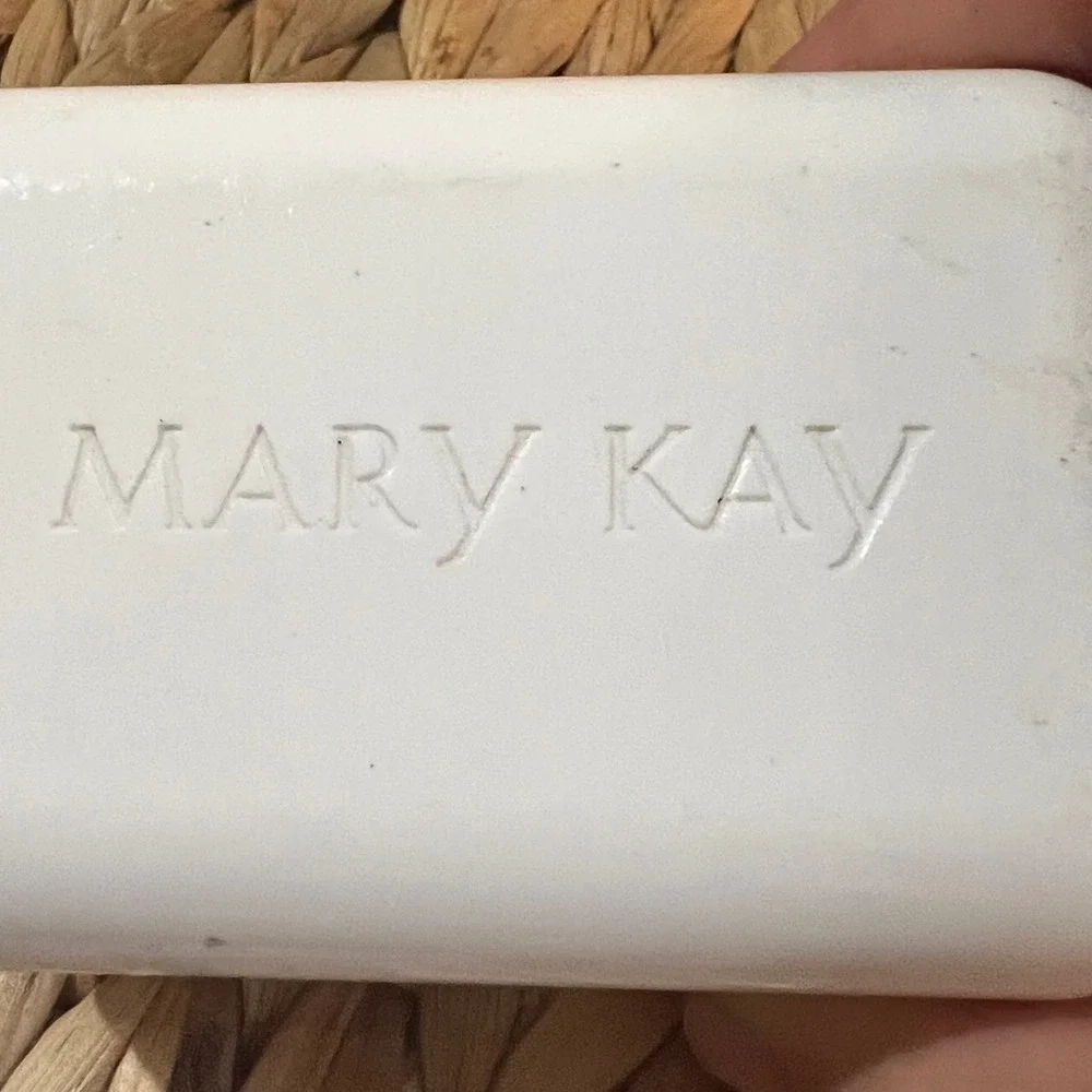 Mary Kay Soap Dish Compact Travel Case Vanity Container Pink‎ Gold Trim